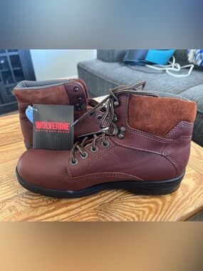 NEW Wolverine DuraShocks SR6” Leather Work Boot Men's Size 9.5M Dri-Lex